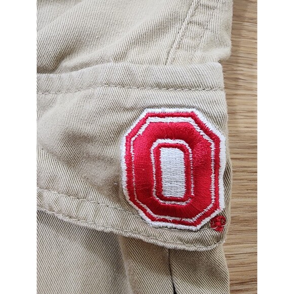 Ohio State Buckeyes Shorts Mens 38 Beige Khaki Cargo OSU Patch Embroidery Team - Picture 6 of 10